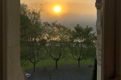 Sunrise over the lake from our turret bedroom