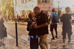 Kissing a cute girl in Paris